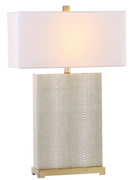 Joyce Off-White Faux Leather Table Lamp (Set of 2) - The Mayfair Hall
