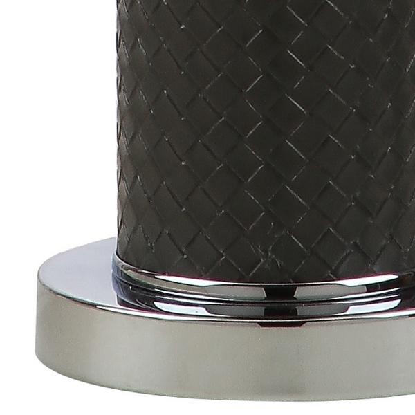 31.5-INCH H FAUX GREY WOVEN LEATHER TABLE LAMP (SET OF 2) - The Mayfair Hall