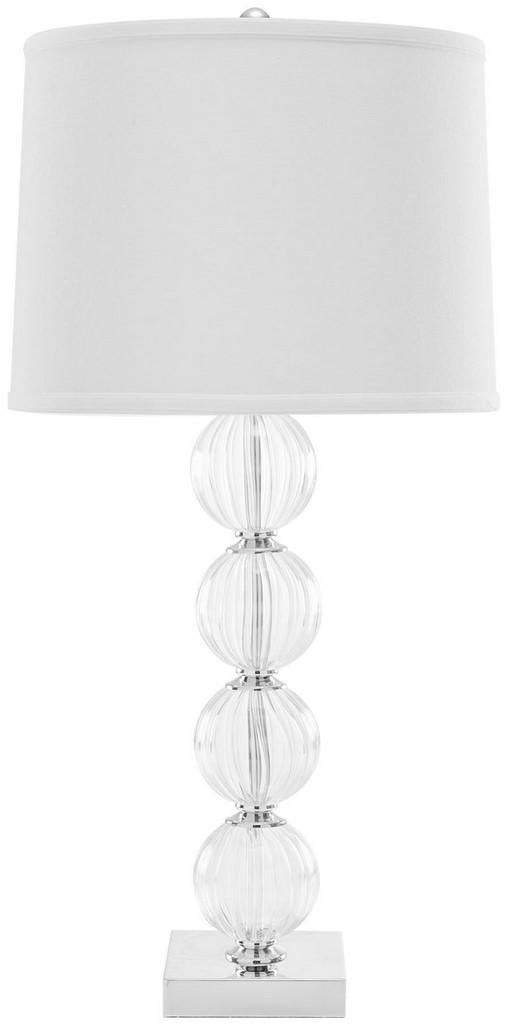 31-INCH H WHITE CRYSTAL GLASS GLOBE LAMP - The Mayfair Hall