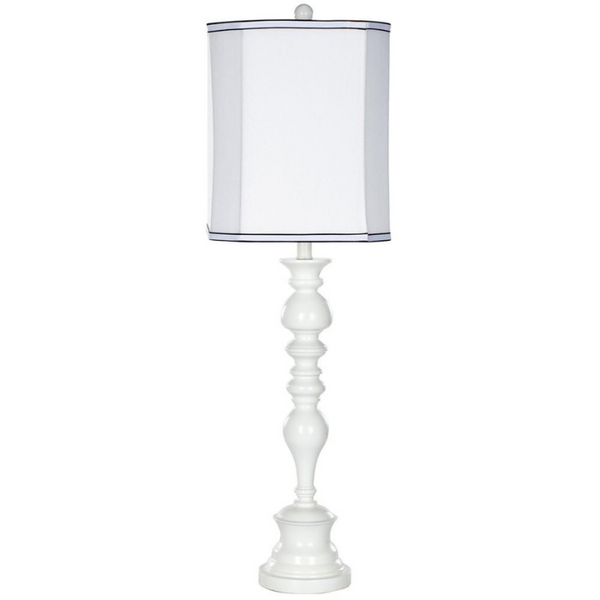 36-INCH H WHITE CANDLESTICK LAMP - The Mayfair Hall