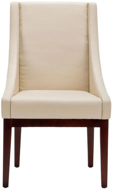 Crème Leather Sloping Classic Armchair - The Mayfair Hall