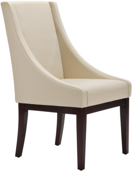 Crème Leather Sloping Classic Armchair - The Mayfair Hall