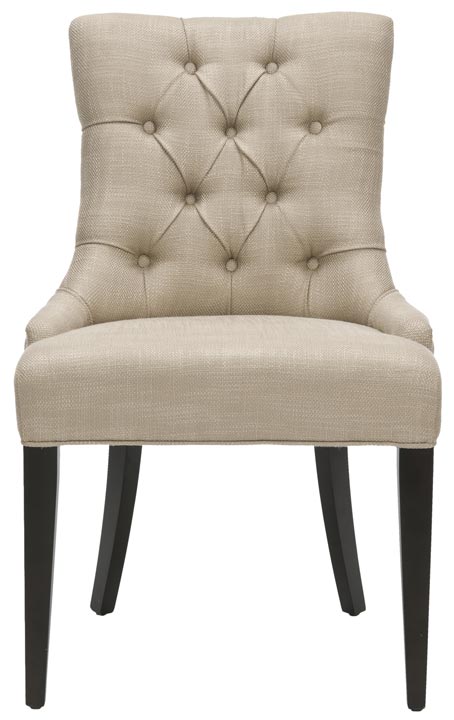 Amanda Antique Gold Linen Tufted Chair - The Mayfair Hall