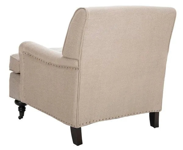 Chloe Antique Gold Linen Club Chair - The Mayfair Hall