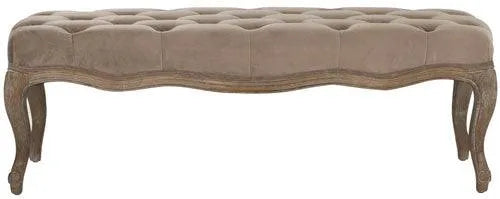 Ramsey Taupe Tufted Cabriole Leg Bench - The Mayfair Hall