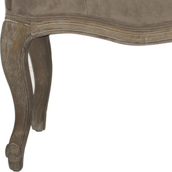 Ramsey Taupe Tufted Cabriole Leg Bench - The Mayfair Hall