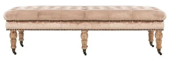 Safavieh Barney Mink Velvet Tufted Bench