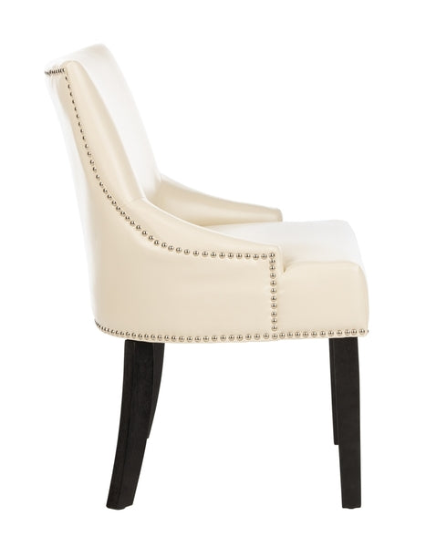 Lotus Flat Cream Leather Side Chair (Set of 2) - The Mayfair Hall