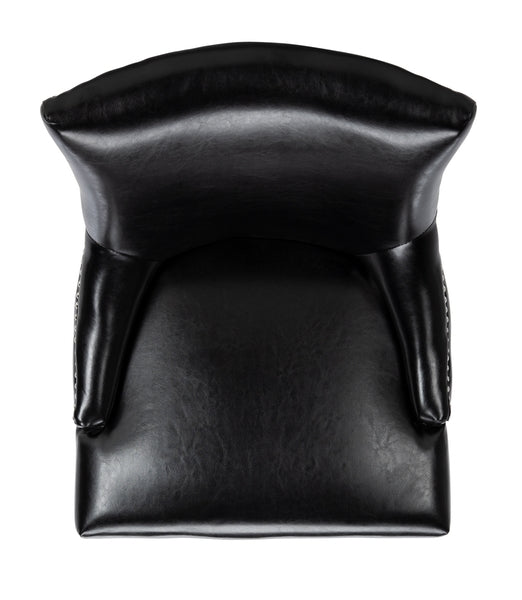 Rustic Black 19"H KD Side Chair in Black Leather Silver Nail Heads (Set of 2) - The Mayfair Hall