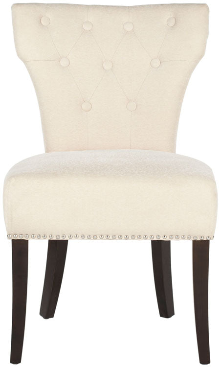 Wheat-Espresso Side Chairs Silver Nail Heads (Set of 2) - The Mayfair Hall