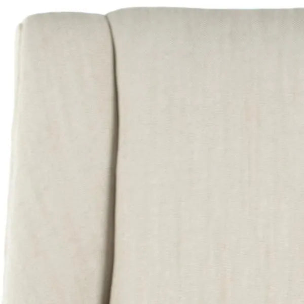 Beige-Espresso 20'' H Sloping Arm Dining Chair - Silver Nail Heads (Set of 2) - The Mayfair Hall