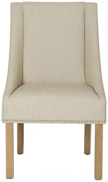 Beige Linen Classic Arm Dining Chair (Set of 2) - The Mayfair Hall