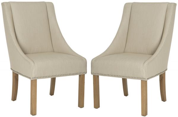 Beige Linen Classic Arm Dining Chair (Set of 2) - The Mayfair Hall