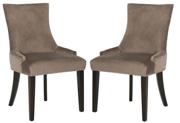 Espresso Finish 19"H Dining Chair -Nickel Nail Heads (Set of 2) - The Mayfair Hall