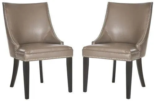 Espresso Finish 20''h Side Chair - Silver Nail Heads (Set of 2) - The Mayfair Hall