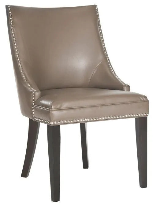 Safavieh Afton Bicast Leather Dining Chair in Clay with Silver Nail Head Trim (Set of two)