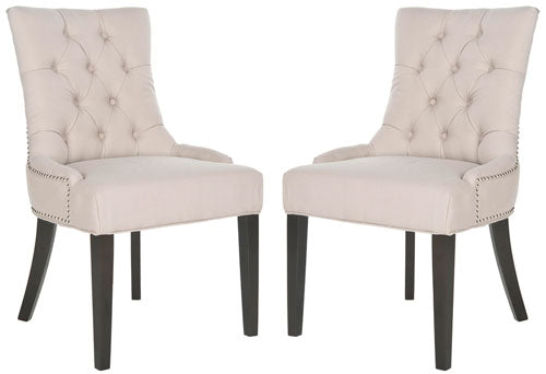Espresso 19'' H Tufted Ring Chair Silver Nail Heads (Set of 2) - The Mayfair Hall