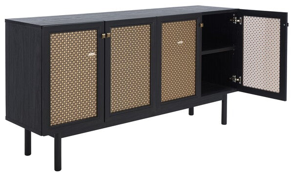 Piran Black with Gold Mesh Media Stand - The Mayfair Hall