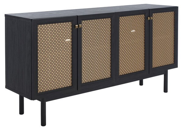Piran Black with Gold Mesh Media Stand - The Mayfair Hall