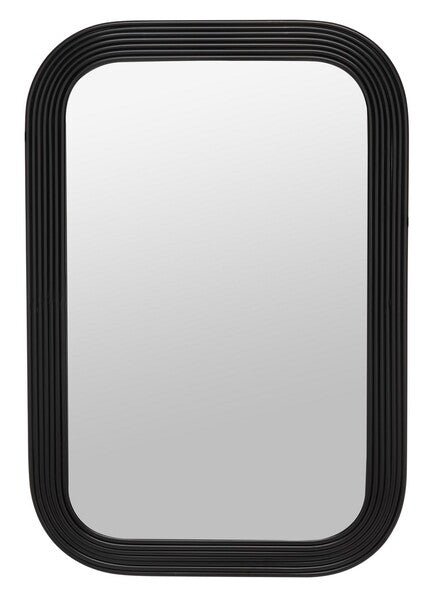 36-Inch H Thich Striated Black Frame Mirror - The Mayfair Hall