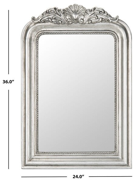 36-Inch H Ornate Silver Frame Mirror - The Mayfair Hall