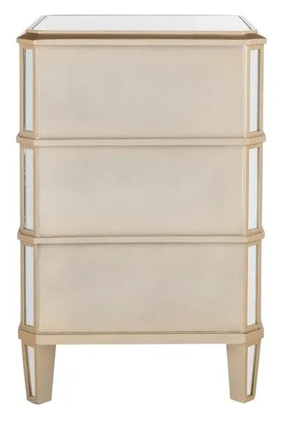 3 Drawer Mirror Finish Nightstand - The Mayfair Hall