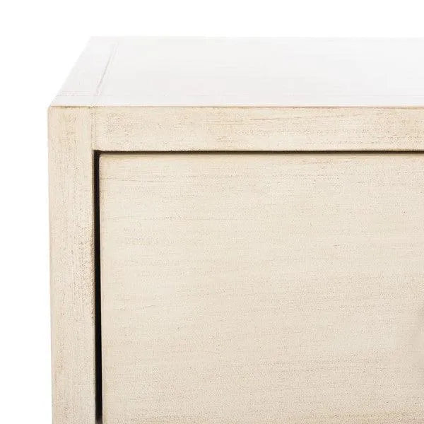 Odilia Acacia Antique White Nightstand - The Mayfair Hall