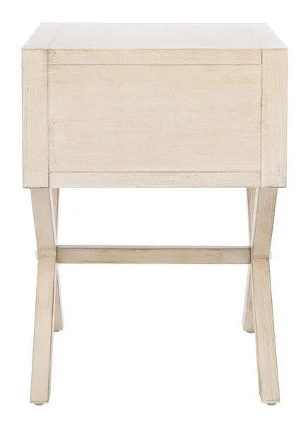 Odilia Acacia Antique White Nightstand - The Mayfair Hall