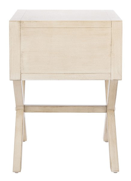 Odilia Acacia Antique White Nightstand - The Mayfair Hall