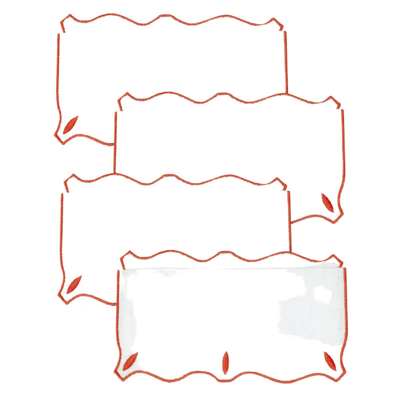 Los Encajeros Olimpia Blood Orange Cocktail Napkins (Set of 4) - The Mayfair Hall