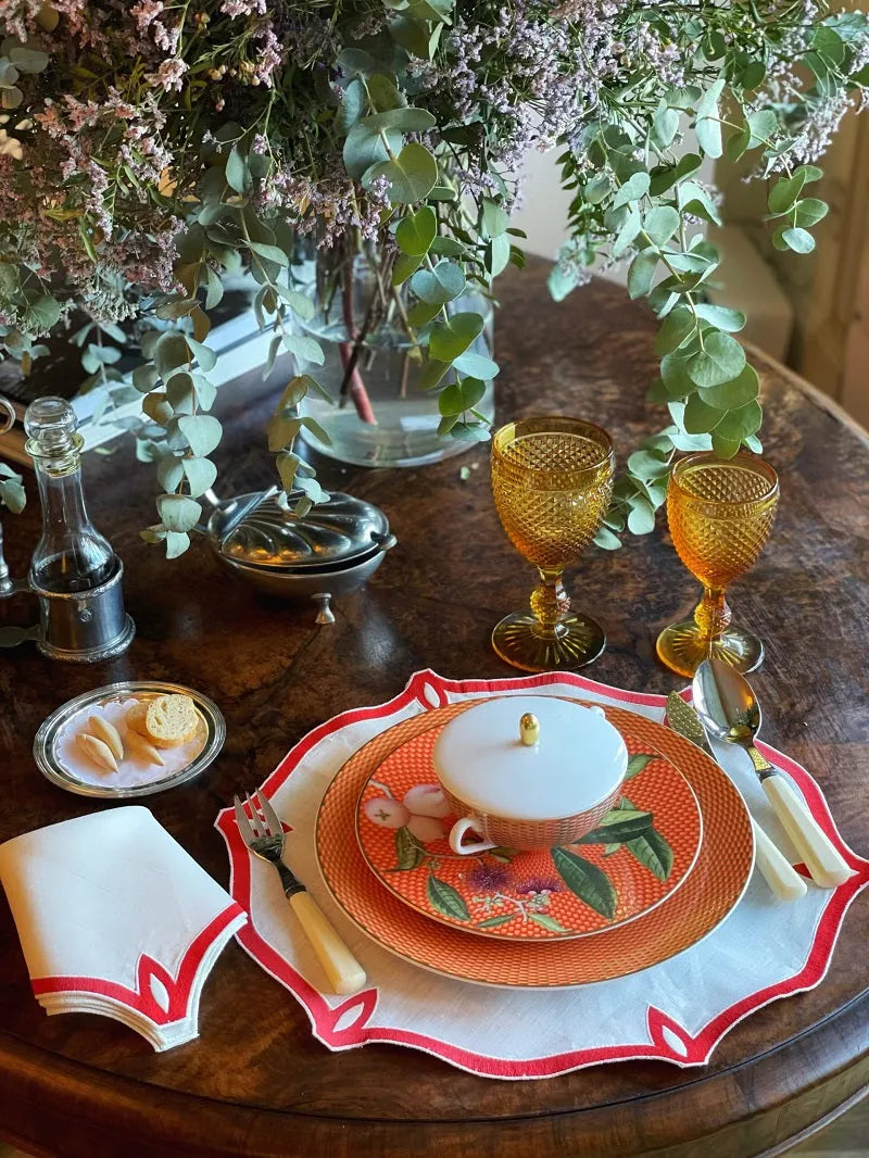 Los Encajeros Olimpia Blood Orange Placemats (Set of 4) - The Mayfair Hall