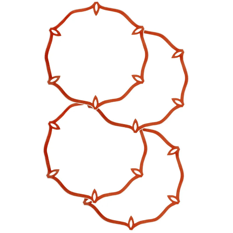 Los Encajeros Olimpia Blood Orange Placemats (Set of 4) - The Mayfair Hall