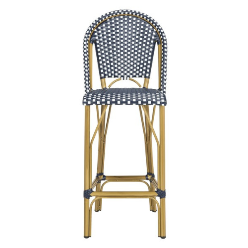 Navy/White Indoor Outdoor French Bistro Bar Stool - The Mayfair Hall