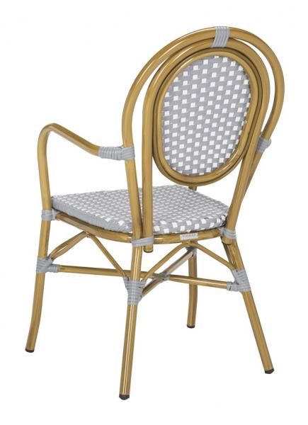 Grey-White Woven Wicker Arm Chairs ( Set of 2) - The Mayfair Hall