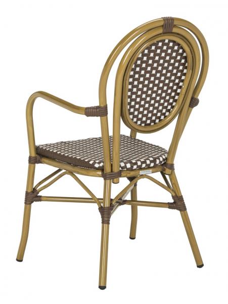 Rosen Brown Wicker French Bistro Outdoor Arm Chair (Set of 2) - The Mayfair Hall