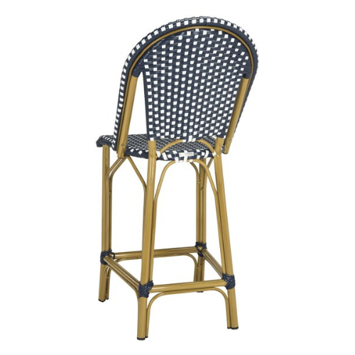 Navy-White Indoor - Outdoor French Bistro Counter Stool - The Mayfair Hall