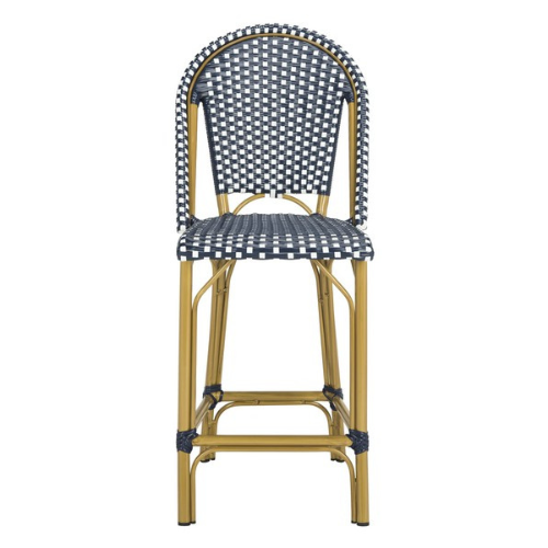 Gresley Navy-White Indoor Outdoor French Bistro Counter Stool - The Mayfair Hall
