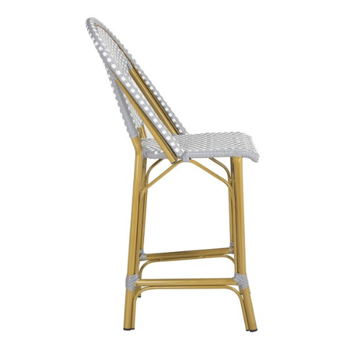 Grey-White Indoor - Outdoor French Bistro Counter Stool - The Mayfair Hall