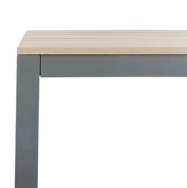 Beldan Minimalist Distressed Taupe Outdoor Dining Table - The Mayfair Hall