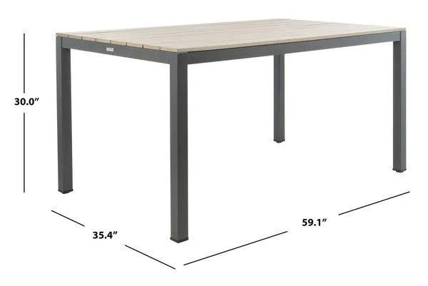 Beldan Minimalist Distressed Taupe Outdoor Dining Table - The Mayfair Hall