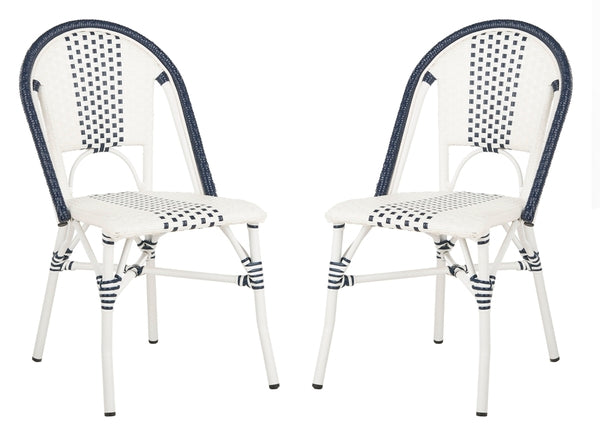 Navy-White Wicker Chair (Set of 2) - The Mayfair Hall