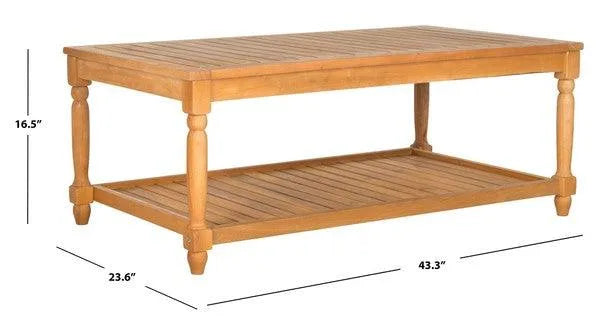 Safavieh Oakley Natural Acacia Wood Outdoor Coffee Table