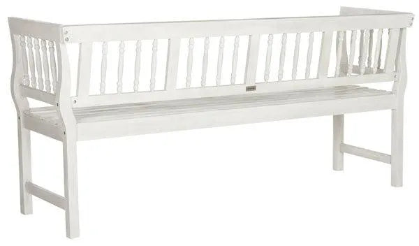 Brentwood Antique White Garden Bench - The Mayfair Hall