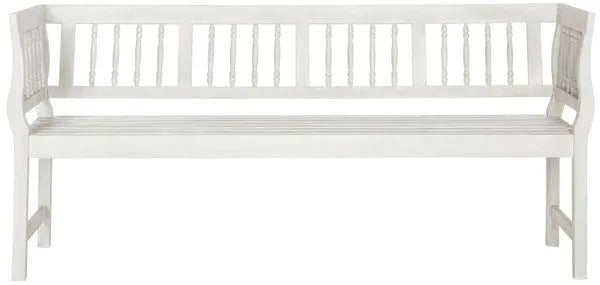 Brentwood Antique White Garden Bench - The Mayfair Hall