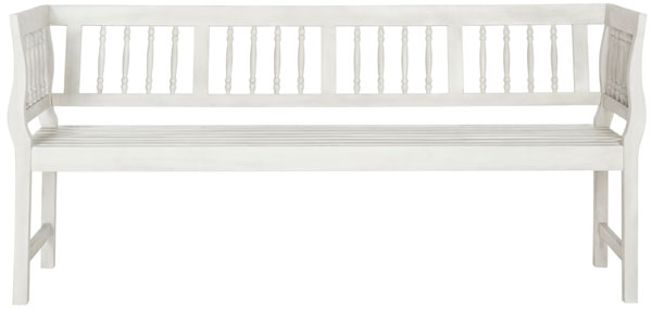 Brentwood Antique White Garden Bench - The Mayfair Hall