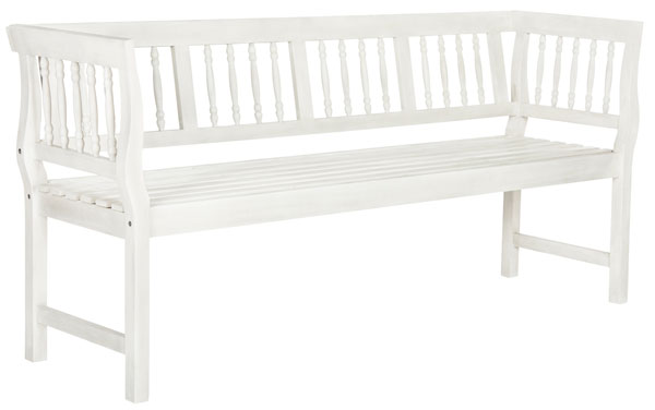 Brentwood Antique White Garden Bench - The Mayfair Hall