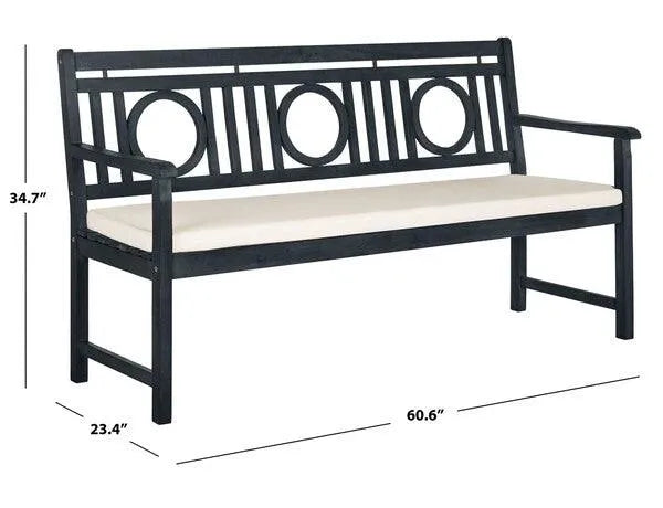 Montclair Slate British Garden Bench w/ Cushion - The Mayfair Hall