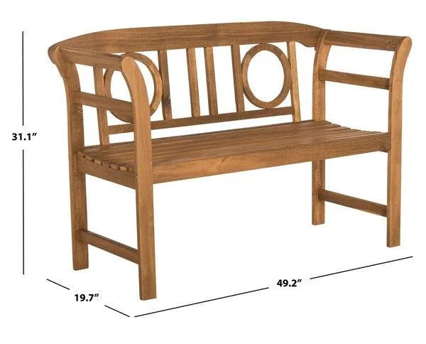 Moorpark Natural Wood Garden Bench - The Mayfair Hall