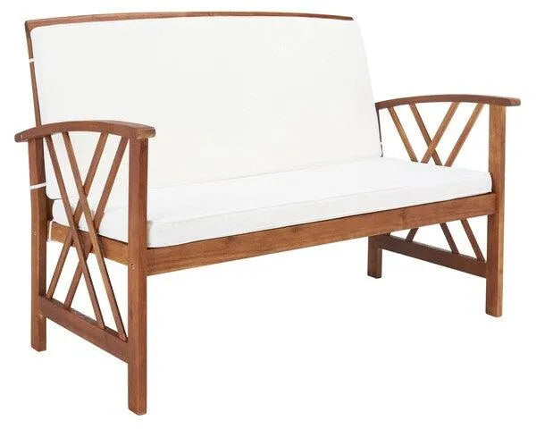 Safavieh Fontana Natural Double-X Motif Outdoor Lounge Set (4 Piece Set)