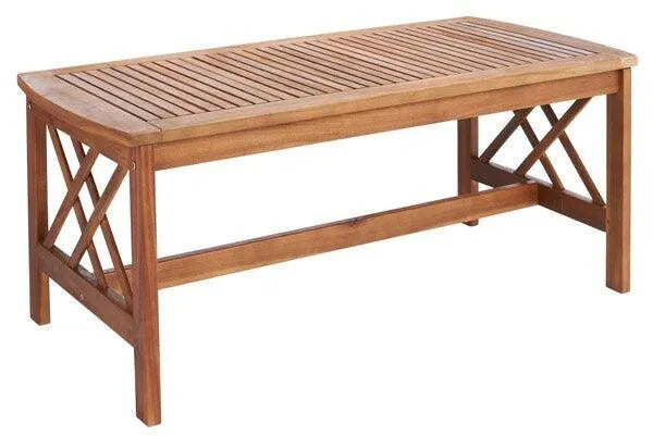 Safavieh Fontana Natural Double-X Motif Outdoor Lounge Set (4 Piece Set)